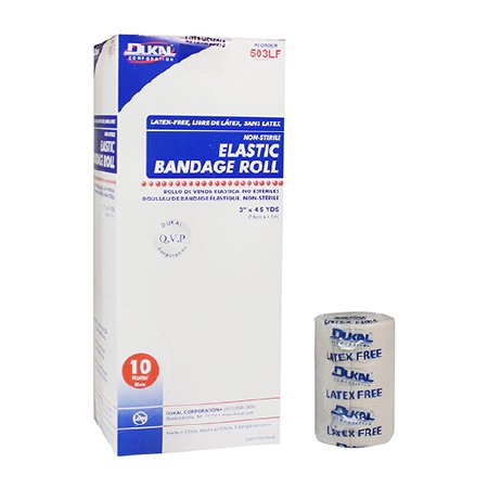 Dukal Elastic Bandage Dukal™ 3 Inch X 4-1/2 Yard Clip Detached Closure Tan NonSterile Standard Compression - Roll of 1 - 503LF-RL
