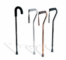 Medline Round Handle Cane Medline Aluminum 29 to 38 Inch Height Black - Case of 6 - MDS86420-CS