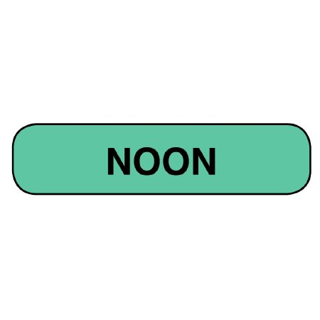 Apothecary Products Pre-Printed Label Apothecary Products® Auxiliary Label Green Paper Noon Black Safety and Instructional 3/8 X 1-9/16 Inch - Box of 2 - 39902-BX