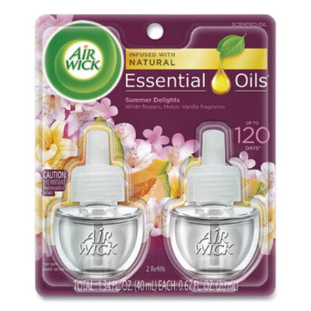 Air Wick® Life Scents Scented Oil Refills, Summer Delights, 0.67 oz, 2/Pack, 6 Packs/Carton - CT/1 - RAC-91112-CT