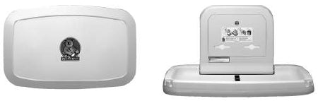 Koala Baby Changing Station Koala Bear Kare® Rectangular Polypropylene Cream Horizontal Wall Mount - Each - KB200-00-EA