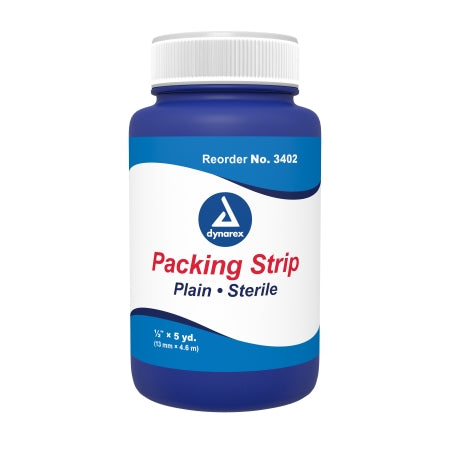 Dynarex Wound Packing Strip Dynarex Non-impregnated 1/2 Inch X 5 Yard Sterile - Case of 12 - 3402-CS