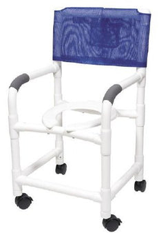 Graham-Field Commode / Shower Chair Lumex® Fixed Arms PVC Frame Mesh Backrest 26 Inch Seat Width 425 lbs. Weight Capacity - Each - 89250-EA