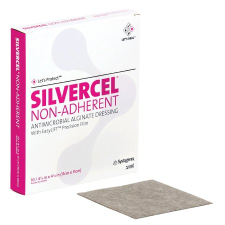 3M Systagenix/KCI Silver Alginate Dressing Silvercel™ Non-Adherent 4-1/2 X 4-1/2 Inch Square Sterile - Each - 900404-EA