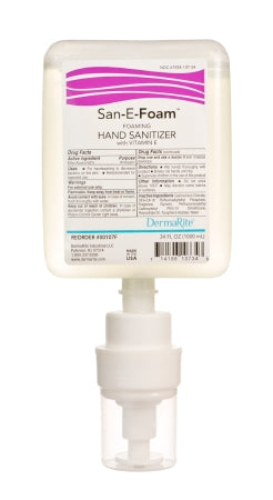 DermaRite Industries Hand Sanitizer San-E-Foam™ 1,000 mL Ethyl Alcohol Foaming Dispenser Refill Bottle - Case of 6 - 00107F-CS