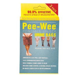 Phillips Environmental dba Cleanwaste Unisex Urinal Bag Pee-Wee™ Up to 24 oz. Zip Closure Single Patient Use - Case of 100 - D583PW300-CS