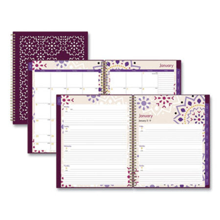 Blue Sky® Gili Weekly/Monthly Planner, Gili Jewel Tone Artwork, 11 x 8.5, Plum Cover, 12-Month (Jan to Dec): 2023 - Each - BLS-117889-EA