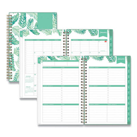 Blue Sky® Day Designer Palms Weekly/Monthly Planner, Palms Artwork, 8 x 5, Green/White Cover, 12-Month (Jan to Dec): 2024 - Each - BLS-137362-EA