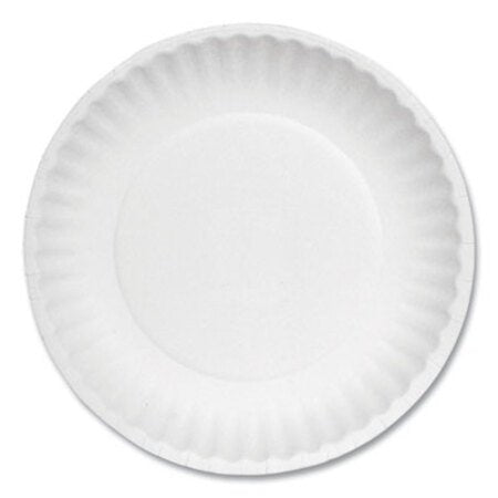 AJM Packaging Corporation White Paper Plates, 6" dia, 100/Pack, 10 Packs/Carton - CT/1 - AJM-PP6GREWH-CT