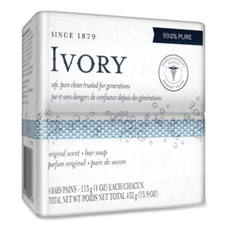 Ivory® Bar Soap, Original Scent, 4 oz, 4/Pack, 18 Packs/Carton - CT/1 - PGC-82757-CT