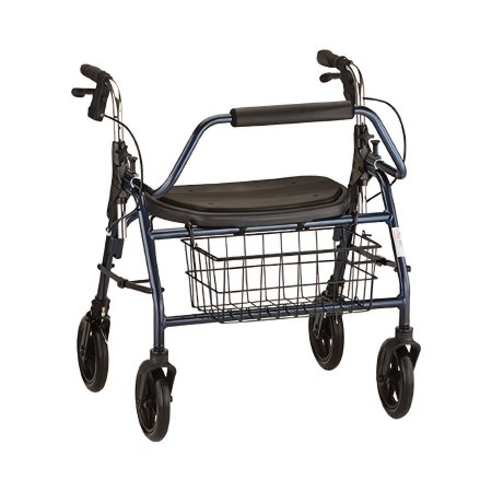Nova Ortho-Med 4 Wheel Rollator Mighty Mack Blue Adjustable Height / Wide / Heavy Duty / Folding Aluminum Frame - Each - 4216BL-EA