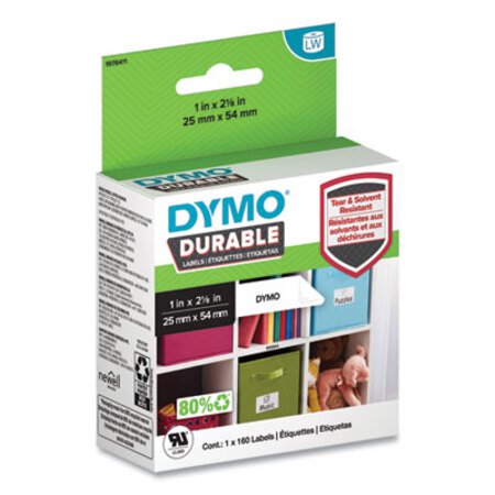 Dymo® LW Durable Multi-Purpose Labels, 1" x 2.12", 160 Labels/Roll - Each - DYM-1976411-EA