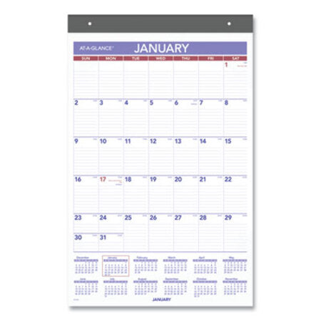 AT-A-GLANCE® Repositionable Wall Calendar, 15.5 x 22.75, White/Blue/Red Sheets, 12-Month (Jan to Dec): 2023 - Each - AAG-PM17RP28-EA