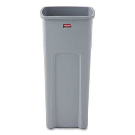 Rubbermaid® Commercial Untouchable Square Waste Receptacle, 23 gal, Plastic, Gray - Each - RCP-356988GY-EA