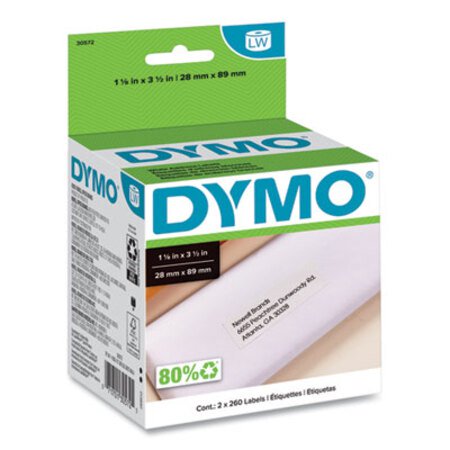 Dymo® LabelWriter Shipping Labels, 2.12" x 4", White, 220 Labels/Roll - Pack of 1 - DYM-30573-PK