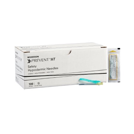 McKesson Safety Hypodermic Needle McKesson Prevent® HT 1 Inch Length 20 Gauge Ultra Thin Wall Hinged Safety Needle - Case of 800 - 102-N201S-CS