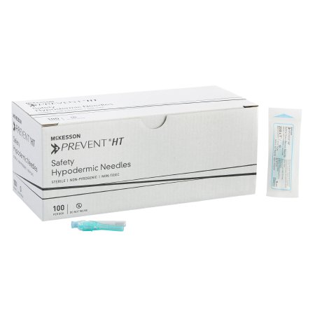 McKesson Safety Hypodermic Needle McKesson Prevent® HT 1 Inch Length 23 Gauge Ultra Thin Wall Hinged Safety Needle - Box of 100 - 102-N231S-BX
