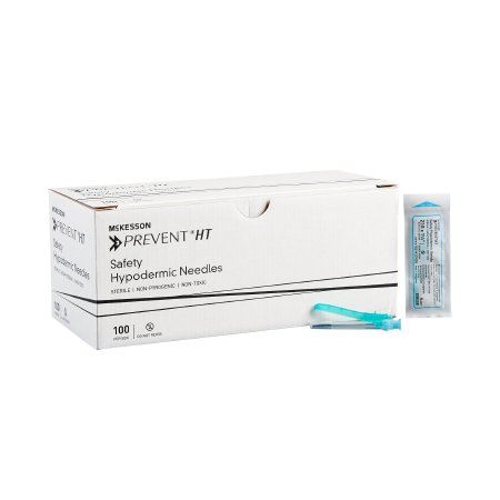 McKesson Safety Hypodermic Needle McKesson Prevent® HT 1-1/2 Inch Length 23 Gauge Ultra Thin Wall Hinged Safety Needle - Box of 100 - 102-N23105S-BX