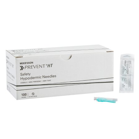 McKesson Safety Hypodermic Needle McKesson Prevent® HT 1/2 Inch Length 27 Gauge Regular Wall Hinged Safety Needle - Case of 800 - 102-N2705S-CS