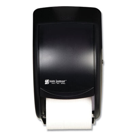 San Jamar® Duett Standard Bath Tissue Dispenser, 2 Roll, 7.5 x 7 x 12.75, Black Pearl - Each - SJM-R3500TBK-EA