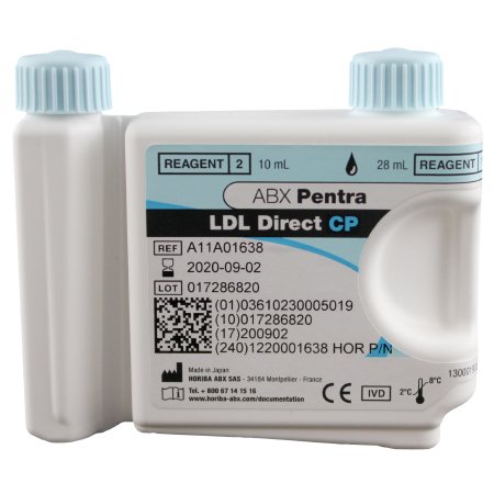 Horiba Reagent ABX Pentra™ Cardiac / Lipids / General Chemistry Direct Low-Density Lipoprotein (LDL) Cholesterol For ABX Pentra 400 Clinical Chemistry Analyzer 100 Tests - Each - 1220001638-EA