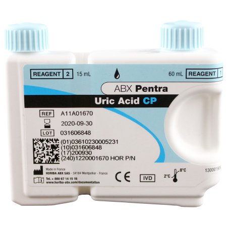 Horiba Reagent ABX Pentra™ Renal / General Chemistry Uric Acid For ABX Pentra 400 Clinical Chemistry Analyzer 220 Tests - Each - 1220001670-EA