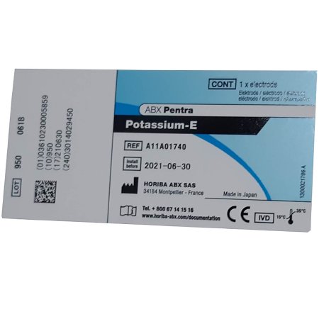 Horiba Ion-Selective Electrode (ISE) ABX Pentra™ Potassium Electrode For ABX Pentra 400 Analyzer - Each - 3014029450-EA