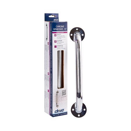Drive Medical Wall Grab Bar drive™ Chrome Finish Knurled Steel - Each - 12112-3-EA