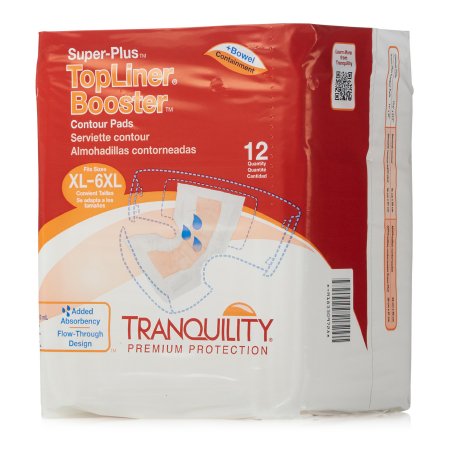 Principle Business Enterprises Booster Pad Tranquility® Top Liner® Contour 14 X 32 Inch Heavy Absorbency Superabsorbant Core One Size Fits Most - Bag of 12 - 3097-BG