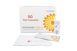 Hemosure Cancer Screening Test Kit Hemosure® Colorectal Cancer Screening Fecal Occult Blood Test (iFOB or FIT) Stool Sample 50 Tests CLIA Waived - Case of 50 - T1-CT50-CS