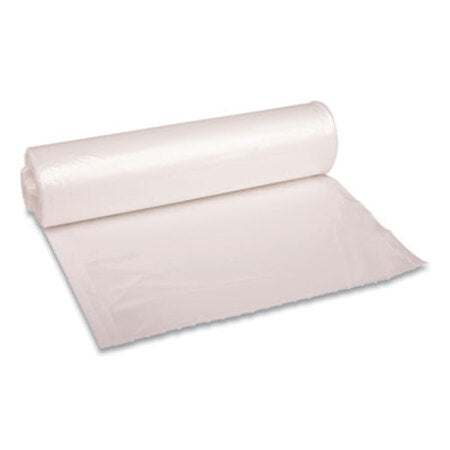 Boardwalk® Recycled Low-Density Polyethylene Can Liners, 33 gal, 1.1 mil, 33" x 39", Clear, 10 Bags/Roll, 10 Rolls/Carton - CT/1 - BWK-530-CT