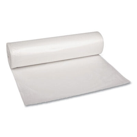 Boardwalk® Recycled Low-Density Polyethylene Can Liners, 60 gal, 1.1 mil, 38" x 58", Clear, 10 Bags/Roll, 10 Rolls/Carton - CT/1 - BWK-533-CT