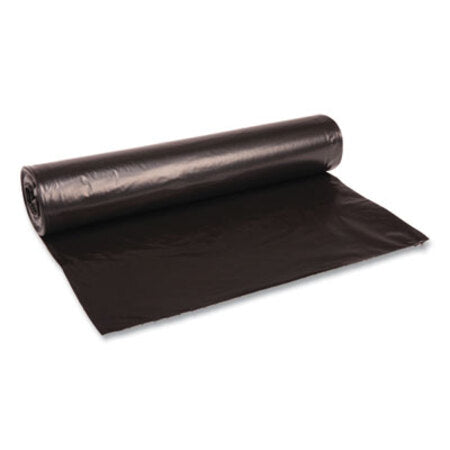 Boardwalk® Recycled Low-Density Polyethylene Can Liners, 45 gal, 1.2 mil, 40" x 46", Black, 10 Bags/Roll, 10 Rolls/Carton - CT/1 - BWK-517-CT