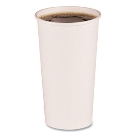 Boardwalk® Paper Hot Cups, 20 oz, White, 12 Cups/Sleeve, 50 Sleeves/Carton - Each - BWK-WHT20HCUP-EA