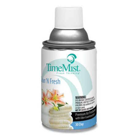 TimeMist® Premium Metered Air Freshener Refill, Clean N Fresh, 6.6 oz Aerosol Spray, 12/Carton - CT/1 - TMS-1042771-CT