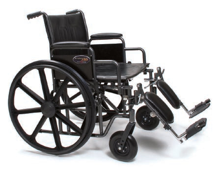 Graham-Field Bariatric Wheelchair Traveler® HD Heavy Duty Dual Axle Desk Length Arm Elevating Legrest Black Upholstery 24 Inch Seat Width Adult 500 lbs. Weight Capacity - Each - 3G010530-EA