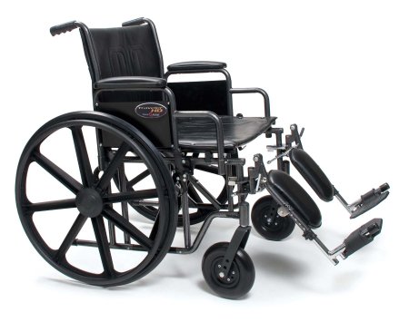 Graham-Field Bariatric Wheelchair Traveler® HD Heavy Duty Dual Axle Full Length Arm Swing-Away Footrest Black Upholstery 24 Inch Seat Width Adult 500 lbs. Weight Capacity - Each - 3G010540-EA