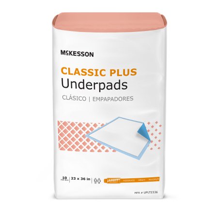McKesson Disposable Underpad McKesson Classic Plus 23 X 36 Inch Fluff Mat Light Absorbency - Case of 150 - UPLT2336-CS