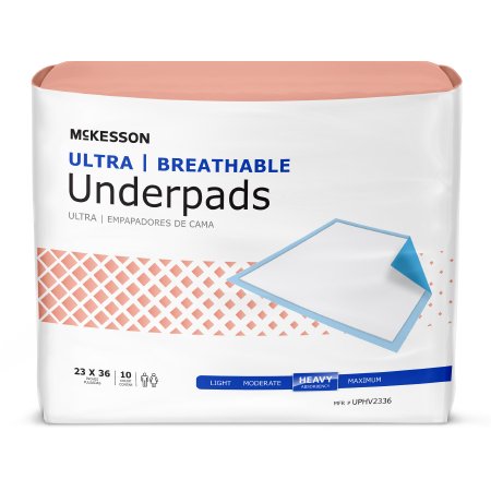 McKesson Disposable Underpad McKesson Ultra Breathable 23 X 36 Inch Fluff / Polymer Heavy Absorbency - Case of 60 - UPHV2336-CS