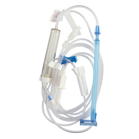 BD IV Pump Set Alaris® Pump 1 Port 60 Drops / mL Drip Rate 180 Micron Filter 122 Inch Tubing Blood - Case of 10 - 2477-0007-CS