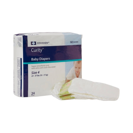 Cardinal Unisex Baby Diaper Curity™ Size 4 Disposable Heavy Absorbency - Bag of 24 - 80038A-BG