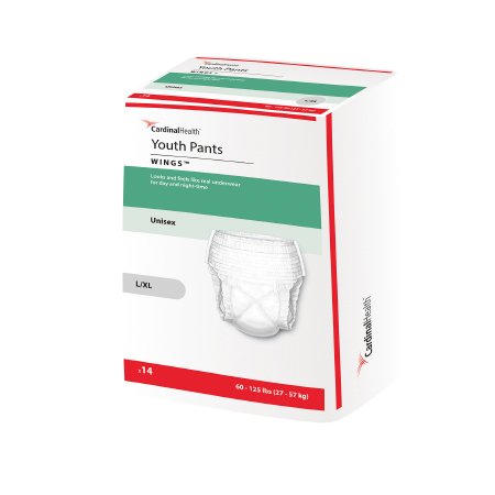 Cardinal Unisex Youth Absorbent Underwear Curity™ Pull On with Tear Away Seams Large Disposable Heavy Absorbency - Case of 4 - 70074A-CS
