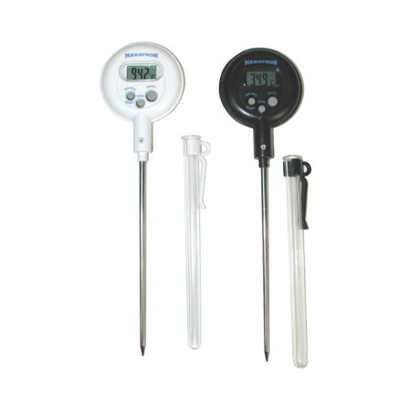 PANTek Technologies LLC Digital Laboratory Thermometer Marathon Fahrenheit / Celsius 14Â° to 392Â°F (-10Â° to +200Â°C) Stainless Steel Probe Free-standing Battery Operated - Each - S40796-EA