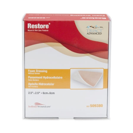 Urgo Medical North America LLC Foam Dressing Restore™ 2-1/2 X 2-1/2 Inch Without Border Film Backing Nonadhesive Square Sterile - Box of 10 - 509380-BX