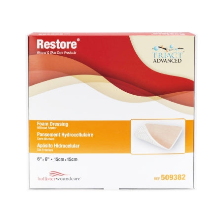 Urgo Medical North America LLC Foam Dressing Restore™ 6 X 6 Inch Without Border Film Backing Nonadhesive Square Sterile - Box of 10 - 509382-BX
