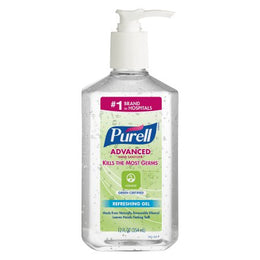GOJO Hand Sanitizer Purell® Advanced Green Certified 12 oz. Ethyl Alcohol Gel Pump Bottle - Case of 12 - 3691-12-CS