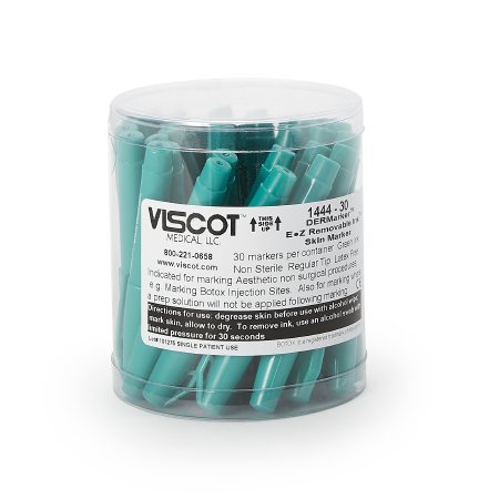 Viscot Industries Skin Marker EZ Removable Ink™ Mini Green Regular Tip NonSterile - Box of 30 - 1444-30-BX