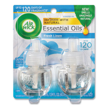 Air Wick® Scented Oil Twin Refill, Fresh Linen, 0.67 oz, 2/Pack, 6/Carton - CT/1 - RAC-82291-CT