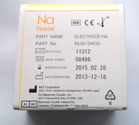 Beckman Coulter Ion-Selective Electrode (ISE) Sodium Electrode For Beckman Coulter Analyzers with ISE Modules - Each - MU919400-EA