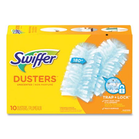 Swiffer® Dusters Refill, Dust Lock Fiber, Unscented, Light Blue, 10/Box - Box of 1 - PGC-21459BX-BX
